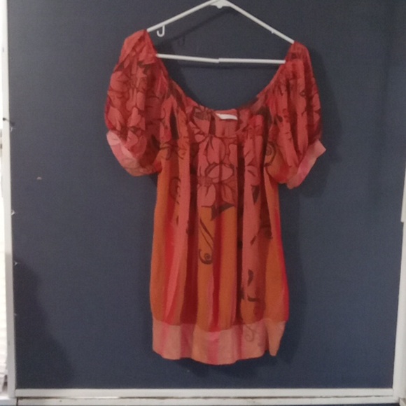 Rue21 Tops - GUC Rue 21 peasant shirt open nech cropped sleeves size XL